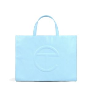 Medium Pool blue telfar shopping bag